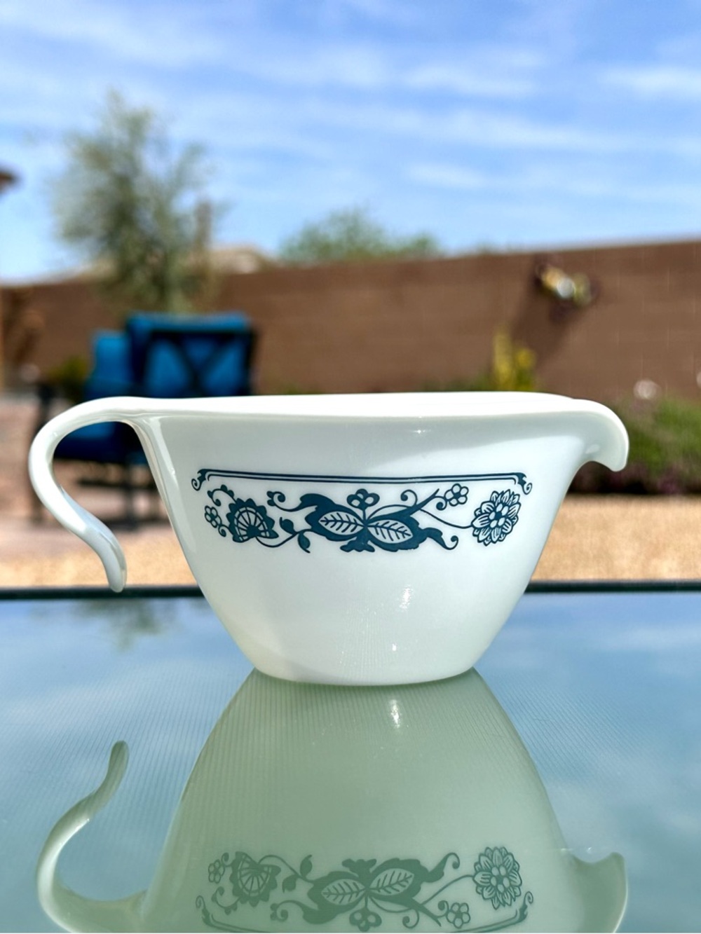 Corelle Pyrex OLD TOWN BLUE ONION Creamer Pitcher hook cup